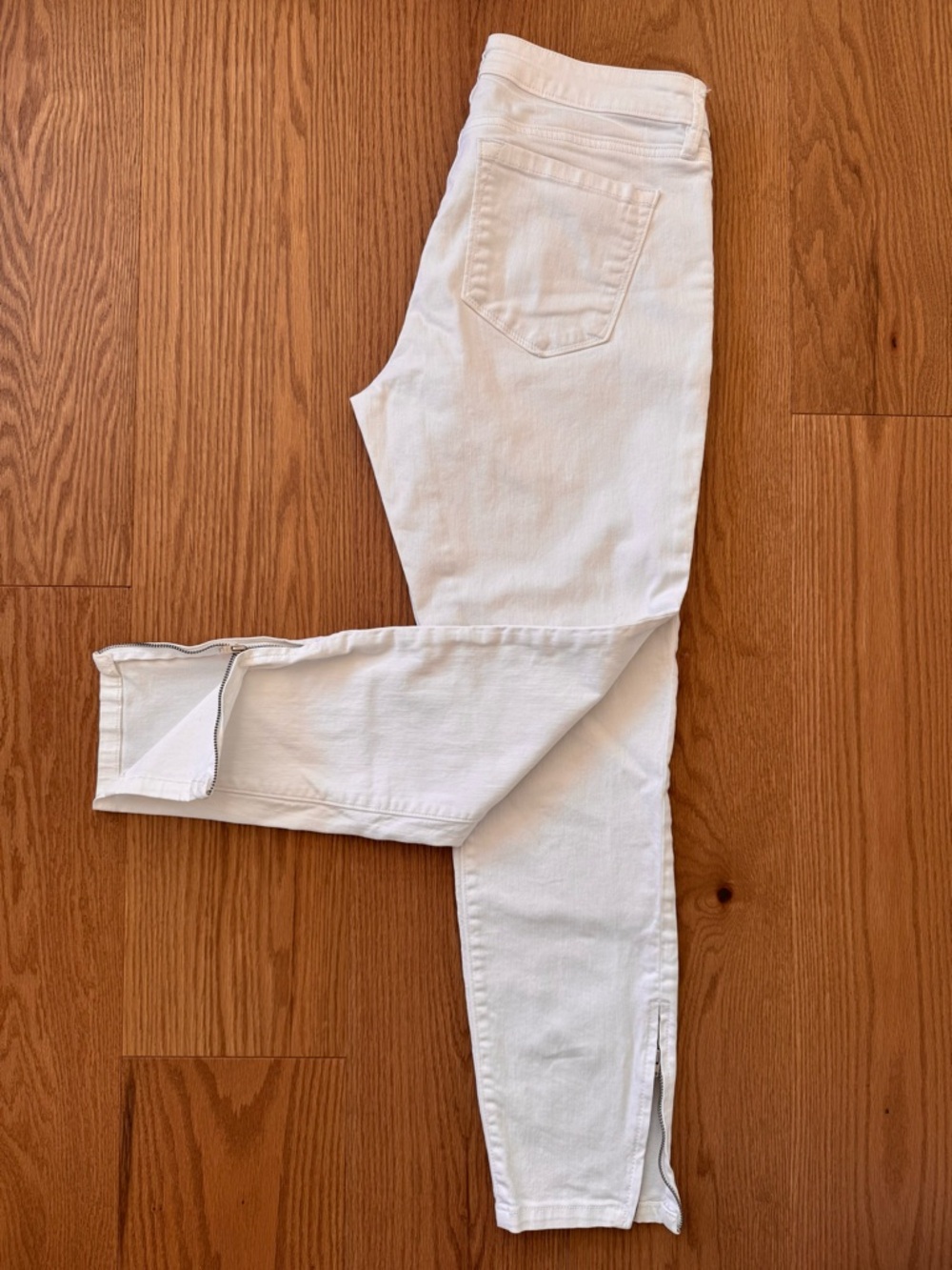 LOFT White Ankle Zip Skinny Jeans 27 Mid Rise Stretch Denim